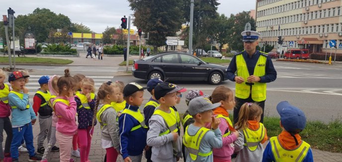 Artykuł: ,,Spójrz w lewo, potem w prawo i znów w lewo...'' - policjanci uczą najmłodszych jak bezpiecznie przejść przez pasy