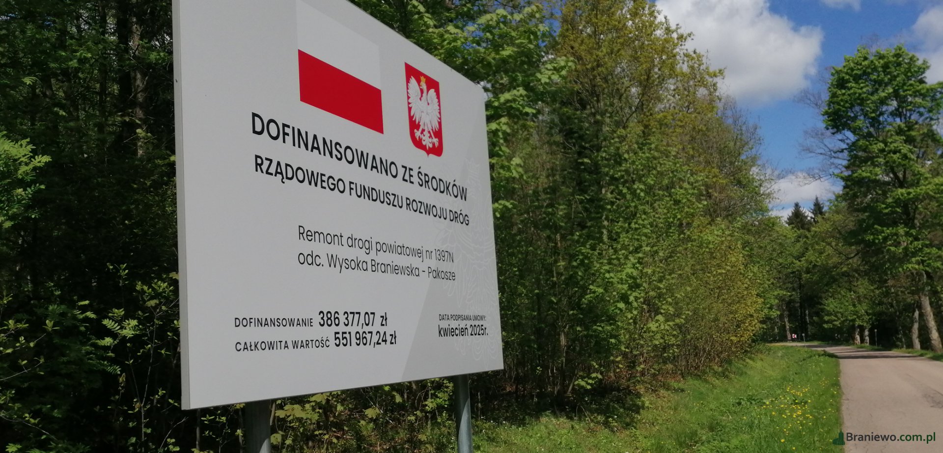 Remont drogi powiatowej Nr 1397N odc. Wysoka Braniewska – Pakosze