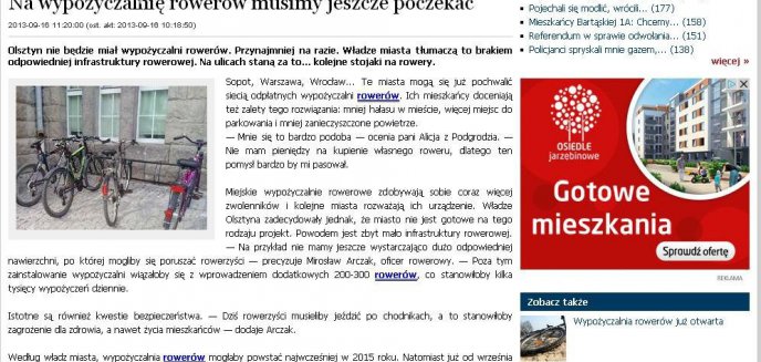 Artykuł: Olsztyński Budżet Obywatelski. Kto decyduje - ratusz czy mieszkańcy?