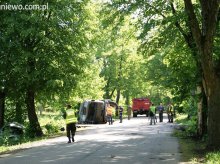 Wypadek na trasie Płoskinia – Pakosze, droga nieprzejezdna