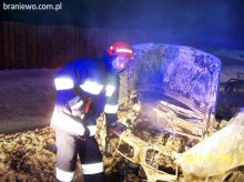 Pożar samochodu – S 22 – powiat braniewski